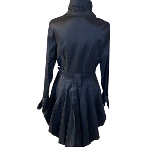 Joseph Ribkoff Black Bubble Hem Trench Coat - size 10 - Picture 2 of 7